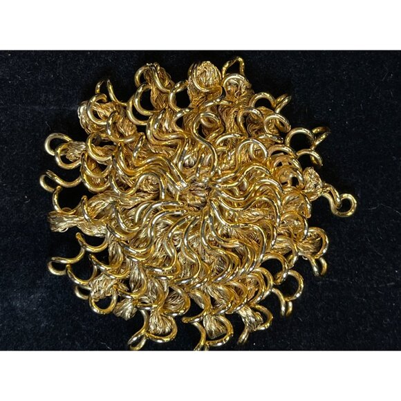 VTG. Hobé Gold-Toned Woven Sunburst Hair Cip Barrette Mid Century Modern RARE - Picture 2 of 8